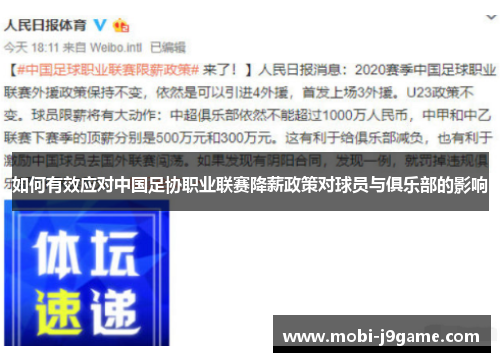 如何有效应对中国足协职业联赛降薪政策对球员与俱乐部的影响